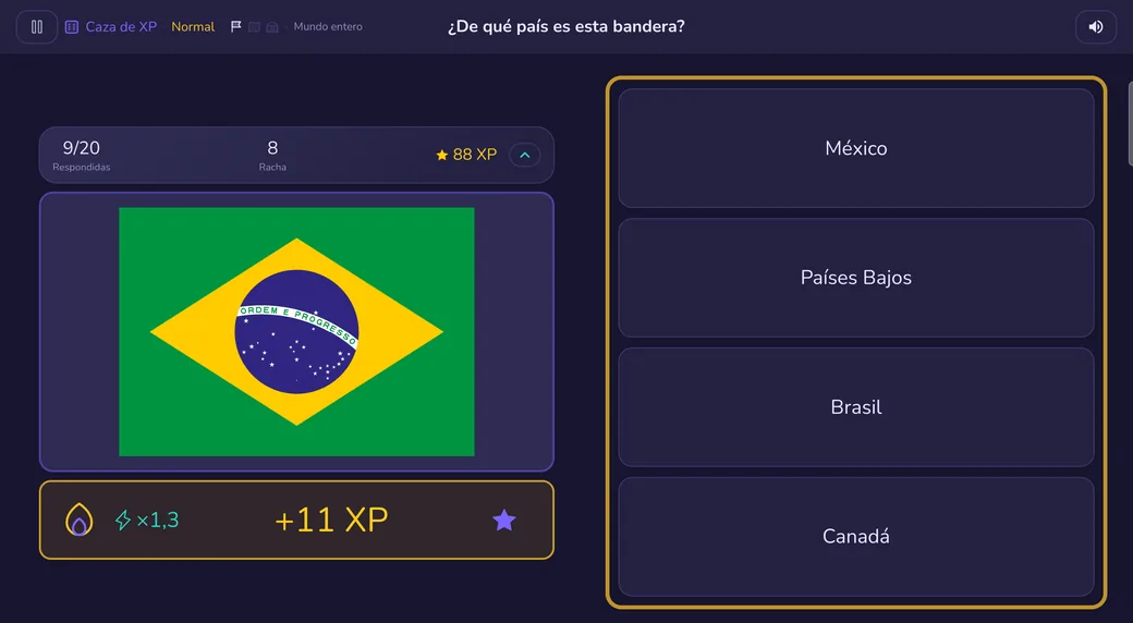 Caza de XP en tableta en horizontal
