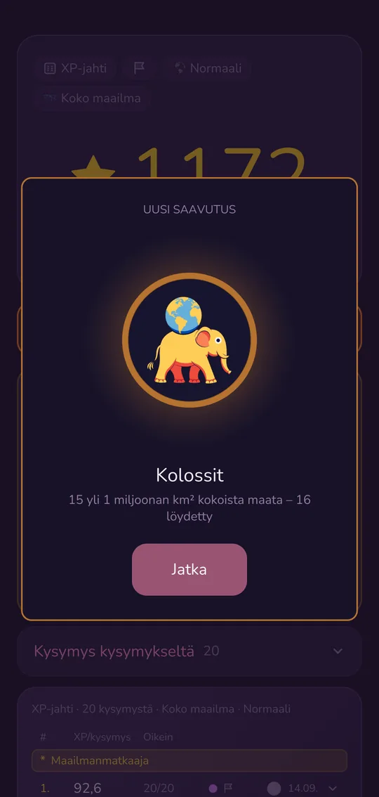 Uusi saavutus XP-jahdin päätteeksi
