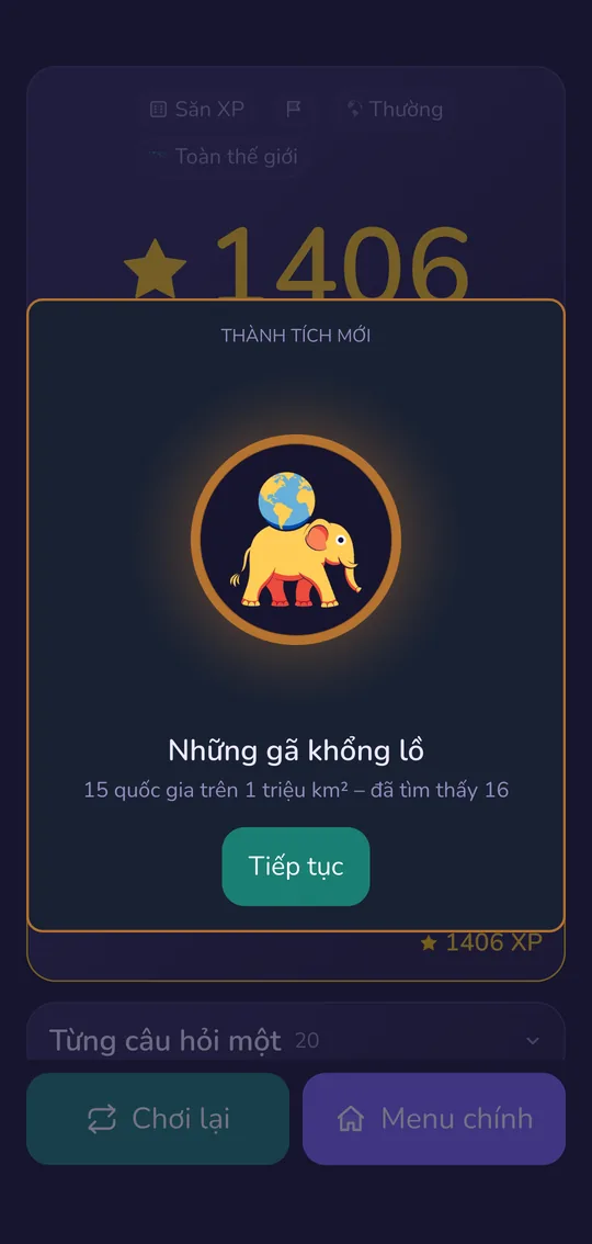 Thành tích mới vào cuối một lượt Săn XP